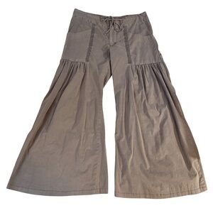 XCVI Size Medium Green Wide Leg Pants Cottagecore Boho Drawstring Pockets Casual